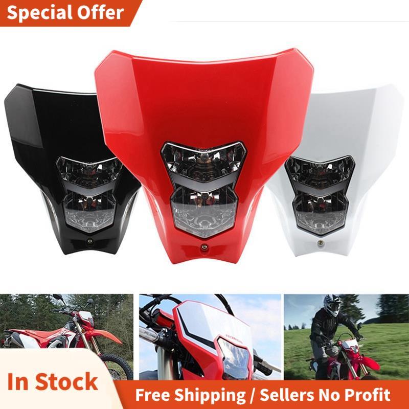ฝาครอบไฟหน้าฮาโลเจนไฟหน้า Ghost Face Mask ไฟหน้าสําหรับ CRF450L CRF450XR Off-Road ไฟหน้ารถจักรยานยนต