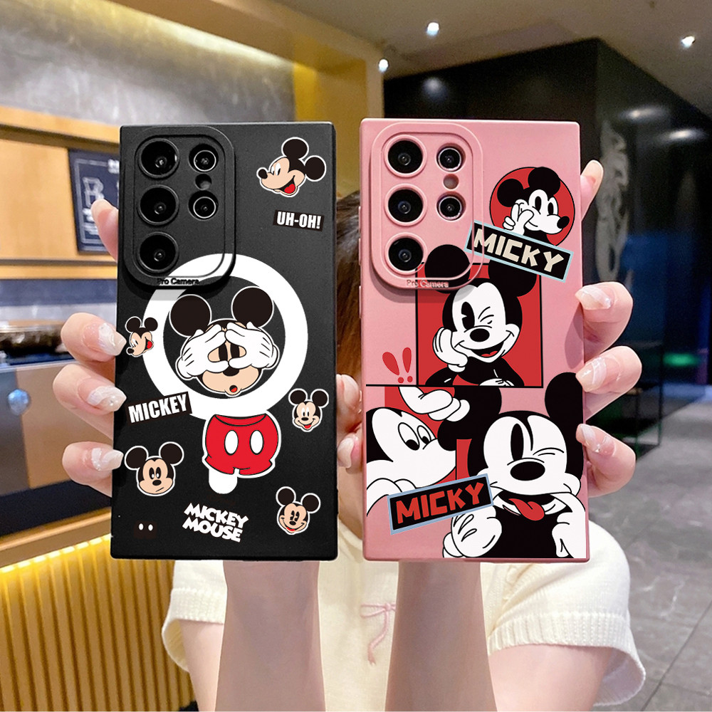 เข้ากันได้กับ Samsung Galaxy S25 S24 S23 Ultra S22 Plus Note 20 S21 FE Funny Shinning Mickey Mouse Case TY Cover