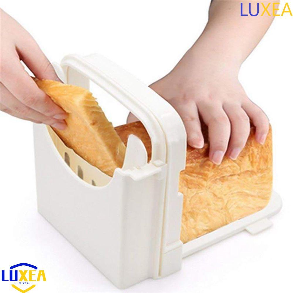 LUXEA เครื่องตัดขนมปัง เครื่องทําก้อนด้วยมือแบบพับได้พร้อมคู่มือตัด Bagel Slicing