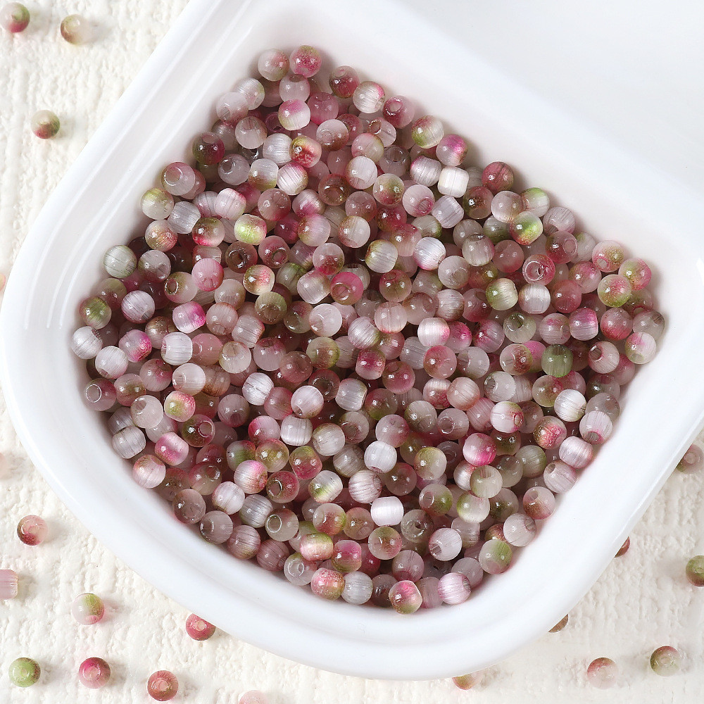 ลูกปัดแก้วตาแมวสีคู่ ขนาด 4 มม., อุปกรณ์สำหรับทำสร้อยข้อมือและต่างหู DIY - รูปที่ 7