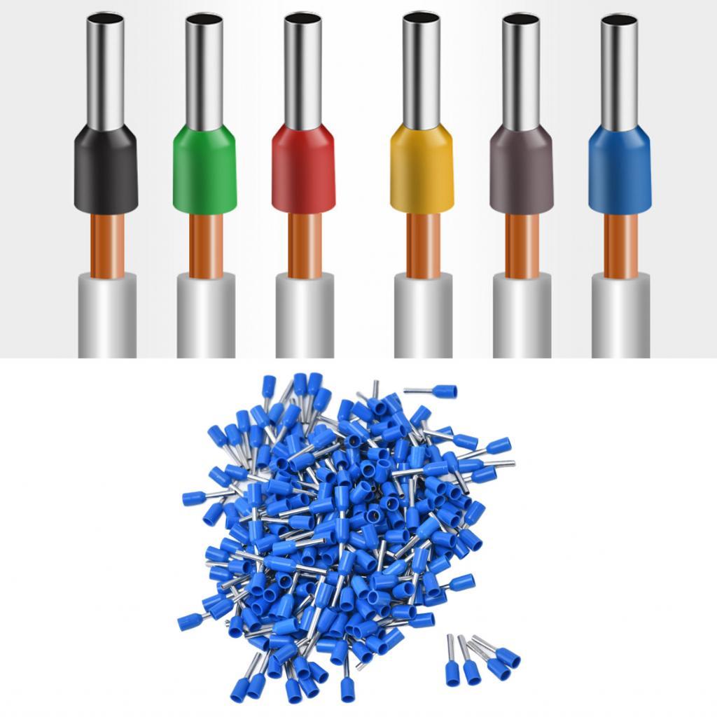 1000 ชิ้นฉนวนปลอกโลหะขั้วไฟฟ้า Pin จีบชุด (E7508)