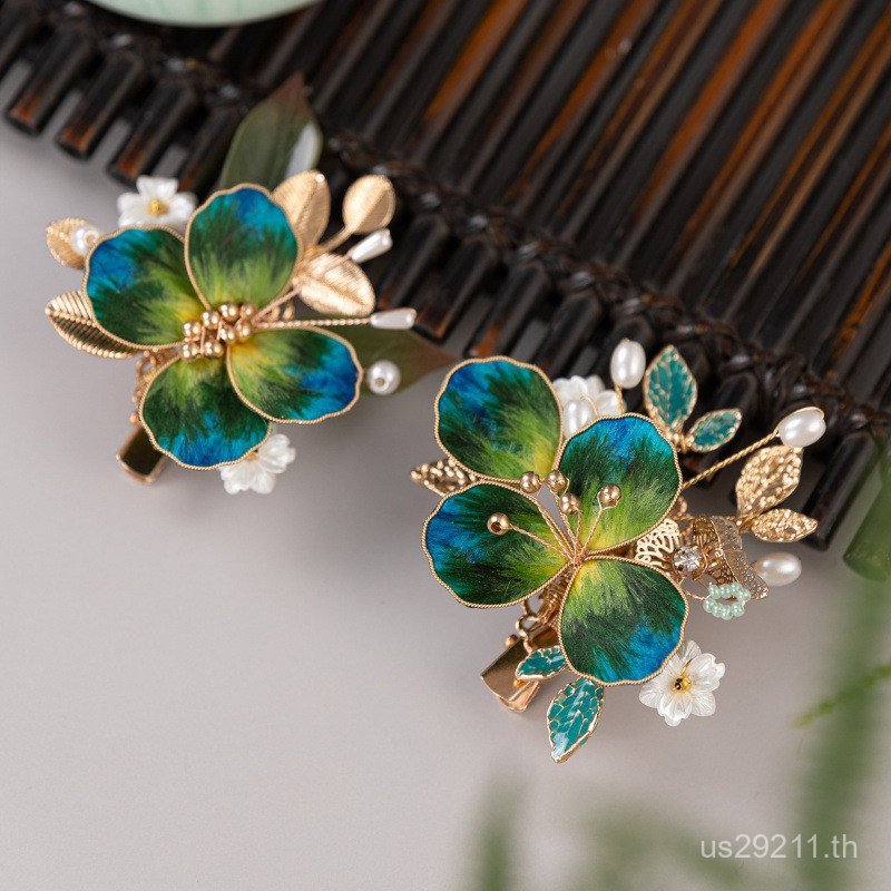 Filigree Headdress Hairpin Xuanma Face กระโปรง Lake Light Mountain สีคลิปโบราณ Handmade Non-เหลือดอก