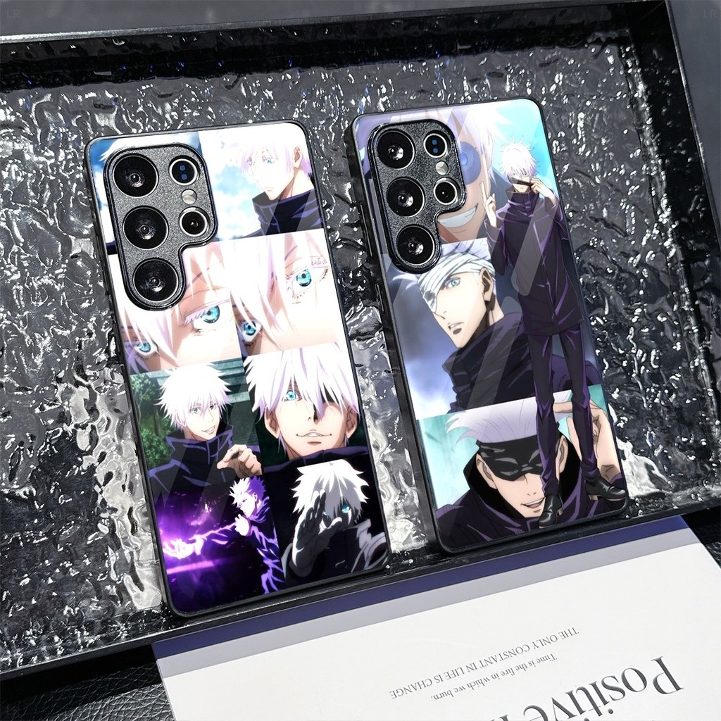 Satoru Gojo jujutsu kaisen 09 แก้วเคสโทรศัพท์สําหรับ Samsung Galaxy S22 S23 S24 S25 Ultra Plus S24FE