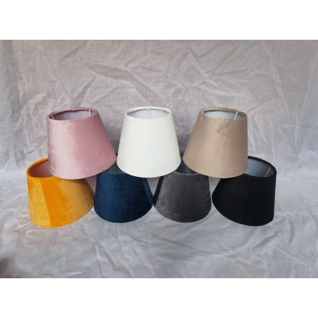 Market โคมไฟผ้ากํามะหยี่ โคมไฟตั้งโต๊ะ โคมไฟ E27/E14 ที่วางโคมไฟ