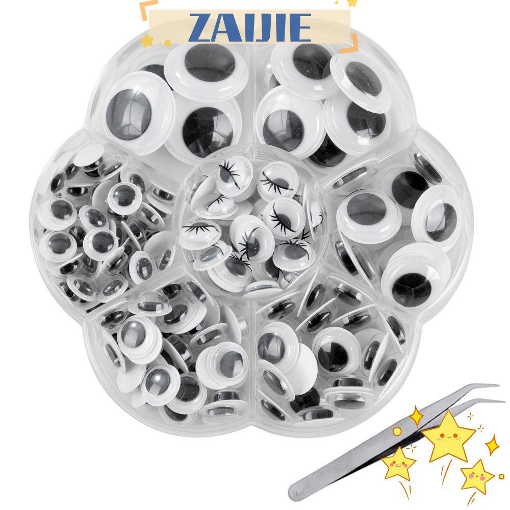 ZAIJIE 210 ชิ้น Wiggly Googly Eyes แบบติดเอง ใช้สำหรับ DIY และของเล่นเด็กอนุบาล