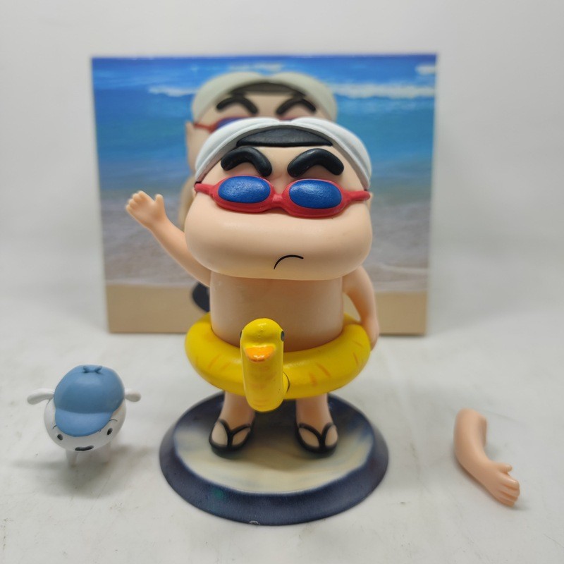 Crayon Shin-Chan Beach Series Shin-Chan แหวนว่ายน้ํา Shin-Chan Shinnosuke Nohara รูปชนิดบรรจุกล่อง L