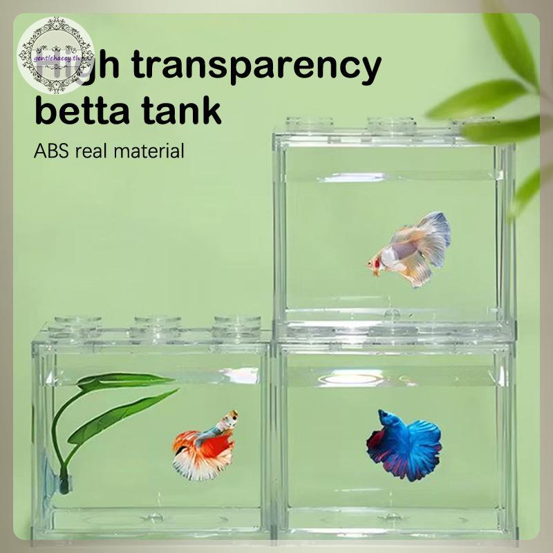 GG Aquarium Mini Fish Tank สัตว์เลื้อยคลานสัตว์เลี้ยง LED Light กล่อง Stackable Aquarium กระบอกภูมิท