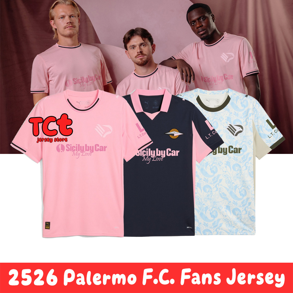 Palerm.o FC 25/26 home away Third Top Quality แฟนรุ่นเสื้อฟุตบอลฟุตบอล S-4XL เสื้อกีฬาผู้ชาย