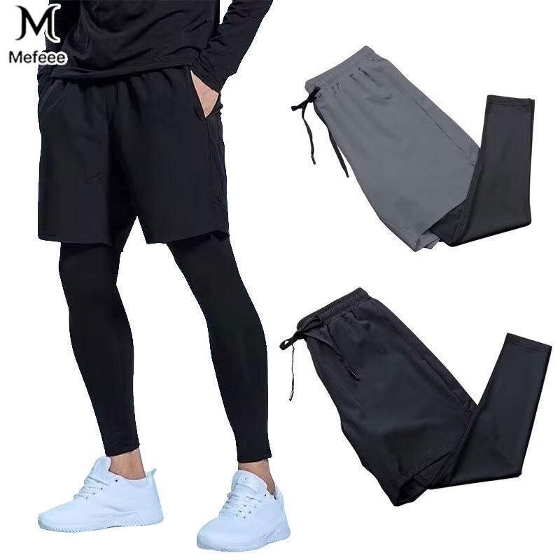 M-5XLกางเกงขาสั้น ระบายอากาศ แห้งเร็ว สีเทา เหมาะกับการวิ่ง เล่นกีฬา เข้าฟิตเนส เข้าได้กับทุกชุดไซซ์ MEFEEE