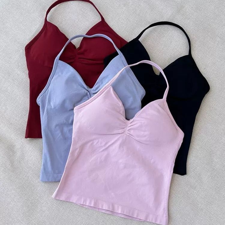 DFYNE กีฬาโยคะเสื้อกั๊ก Halter Bra สำหรับการวิ่งและออกกำลังกายกลางแจ้ง