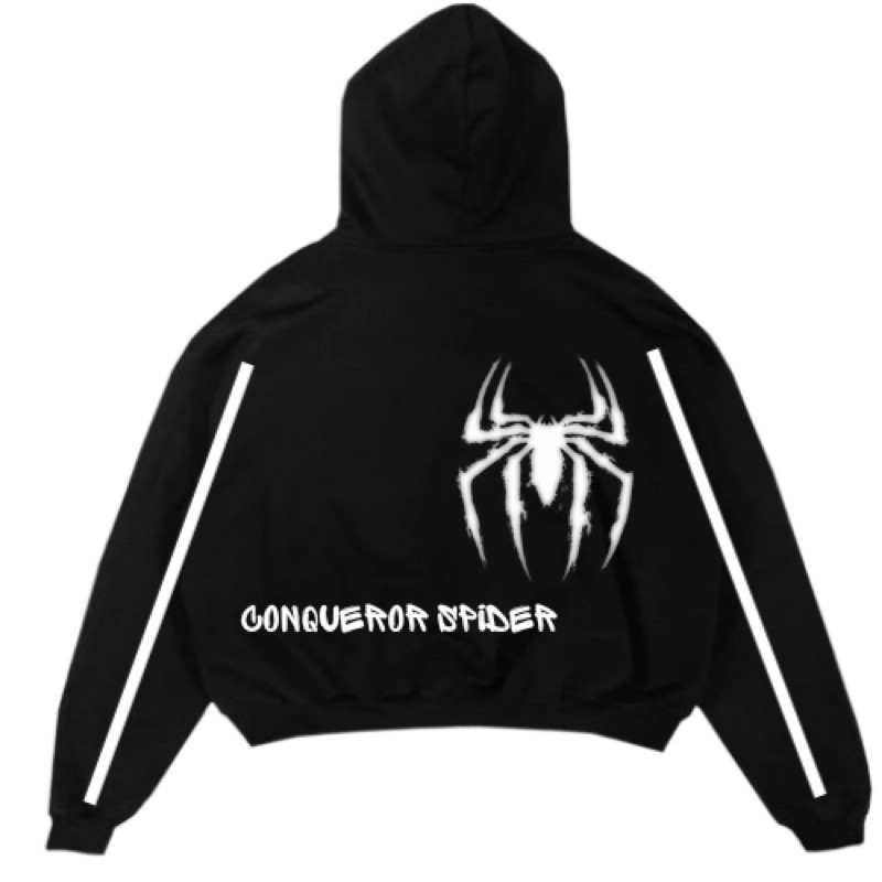 CONQUEROR SPIDER HOODIE REFLECTIVE LIGHT UP HOODIE JACKET สําหรับผู้ชายและผู้หญิง HF240B