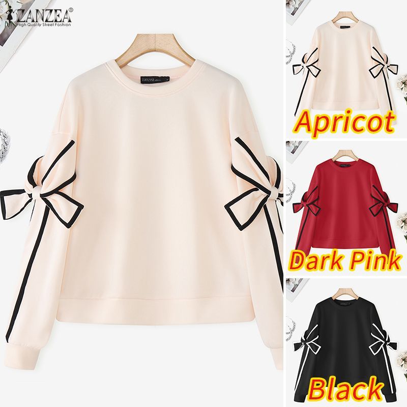 ZANZEA เสื้อลำลองสำหรับผู้หญิง แขนยาวคอกลม พิมพ์ลายสวยงาม สไตล์เกาหลี เนื้อผ้าสวมใส่สบาย - รูปที่ 2