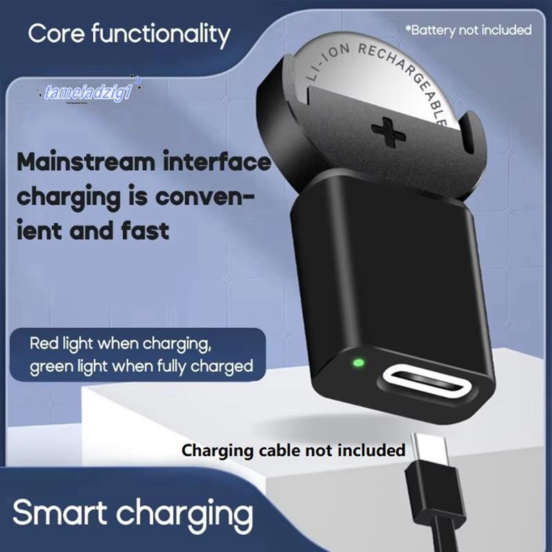 Type-C Li-Ion Charger LIR2032 LIR1632 LIR2025 LIR2016 LIR2032H ปุ่มเซลล์อะแดปเตอร์แบตเตอรี่ USB C Fa