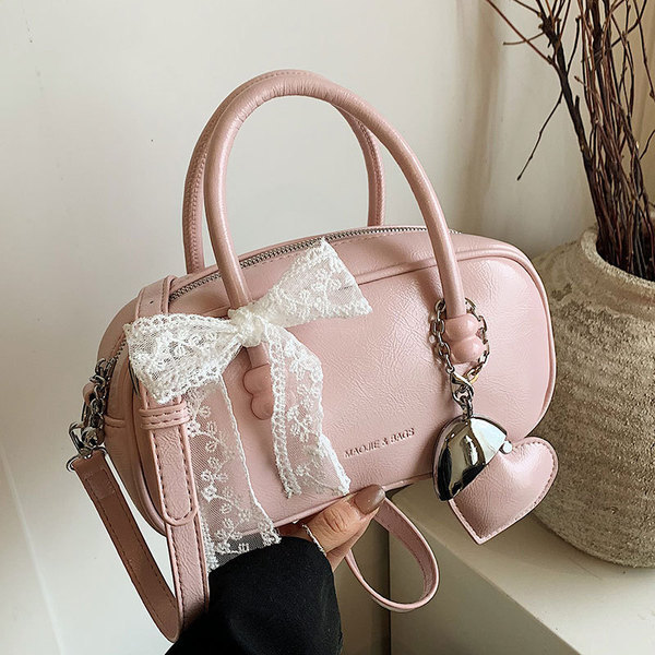 perota brand กระเป๋า cecelle ยอดนิยมในปีนี้กระเป๋าโบว์ลิ่งแบบพกพาสไตล์มินิมอลและหวานแบบลำลองกระเป๋าส