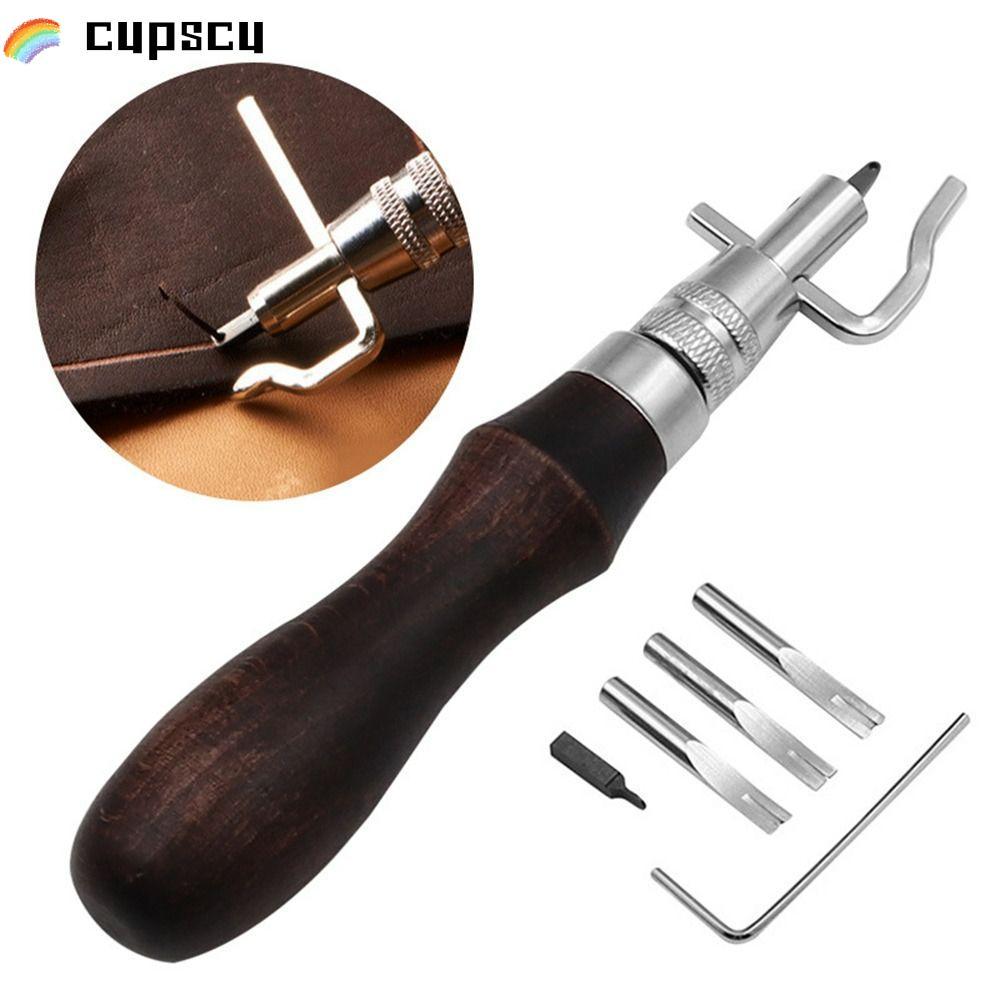 CUPSCU Edge Beveller Groover, Edge Pressing Edge Cutting Leather Edge Trimmer,ทนทานมัลติฟังก์ชั่ 7 I