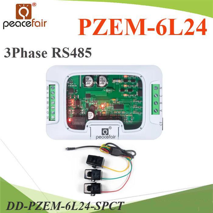 .มิเตอร์วัดพลังงานไฟฟ้า 3 เฟส RS485 PZEM-6L24 AC Digital meter with split CT DD