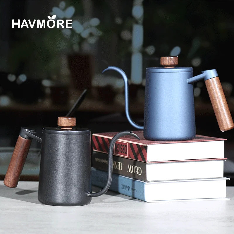 304 สแตนเลส 600ml ยาว Gooseneck Spout Barista Espresso เครื่องชงกาแฟกาต้มน้ํากาน้ําชาอุปกรณ์เสริมเคร