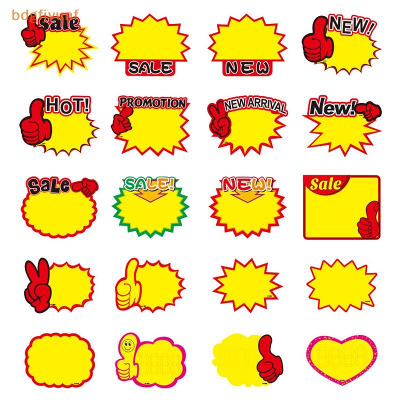 BDGF 50pcs White Card Pricing Labelsmodity Price Tag Shop Tags Promotional Advertising Stickers Reta