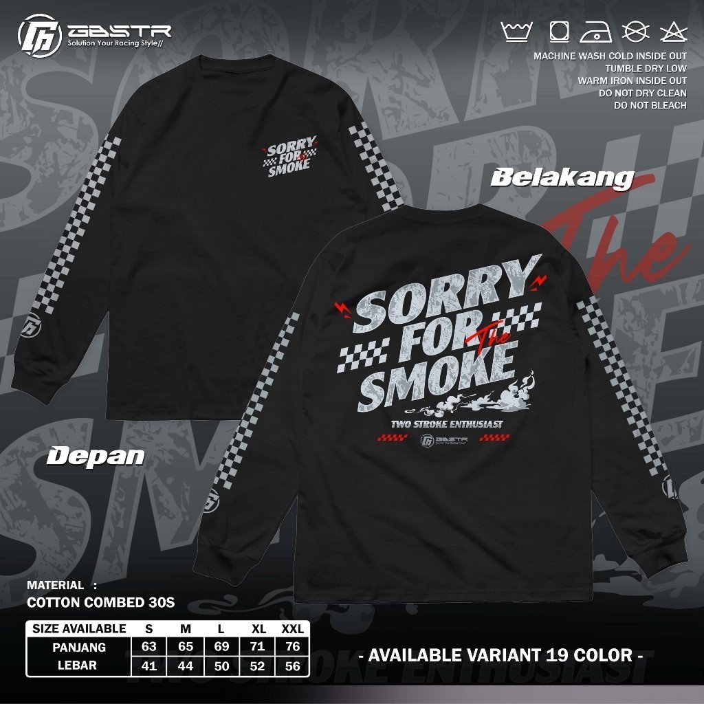2 STROKE SORRY เสื้อยืดสําหรับ SMOKE - เสื้อยืดแขนยาวแข่งสองจังหวะ I 2Stroke Distro เสื้อแขนยาว 2 จังหวะรถจักรยานยนต์ Fiz R