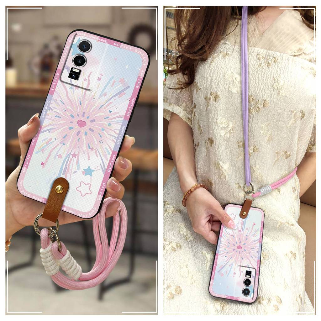 ป้องกันสกปรกเคสโทรศัพท์สําหรับVIVO Y76 5Gการ์ตูนAnti-knock Softกรณีทนทานกันกระแทกซิลิโคนเชือกเส้นเล็