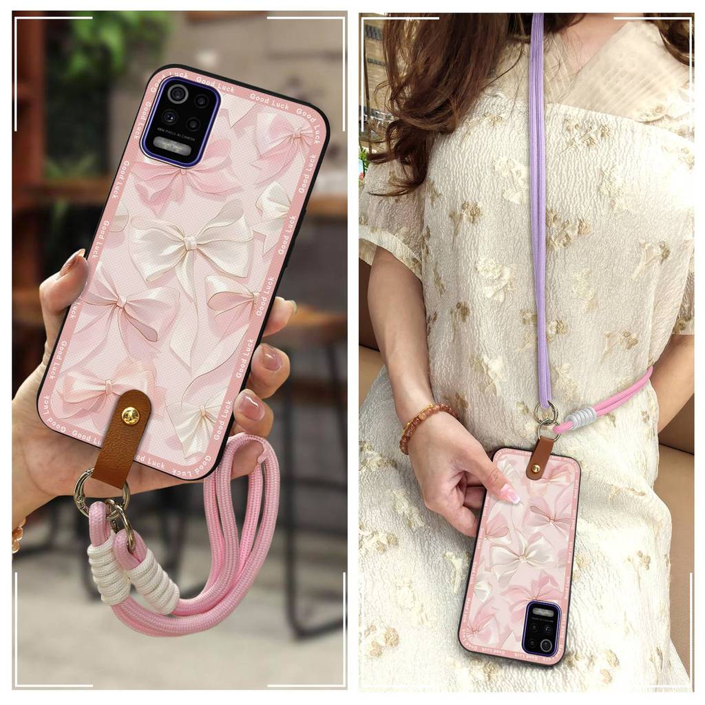 กันกระแทกป้องกันฝุ่นเคสโทรศัพท์สําหรับ LG K52/Q52/K62/K62 + Lanyard การ์ตูนเต็มห่อนุ่มกรณีซิลิโคนปกห