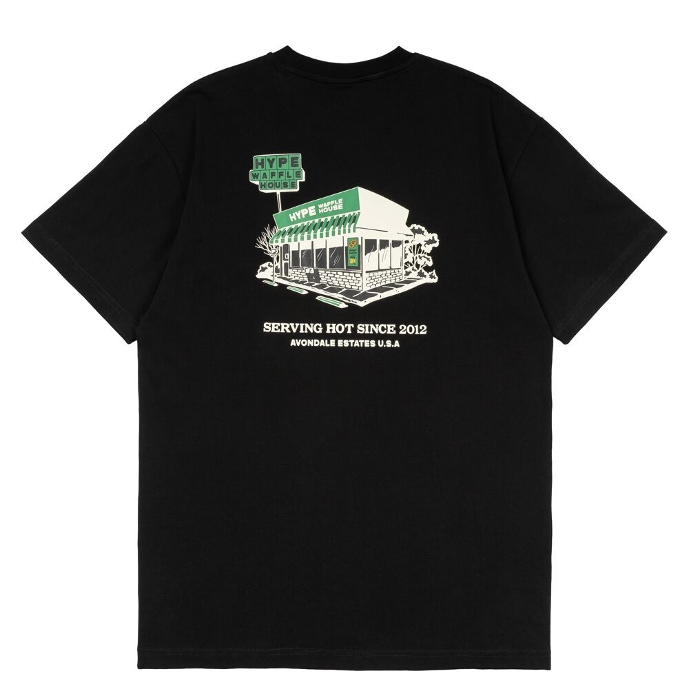 HYPE เสื้อยืดคุณภาพสูงพิมพ์ลาย HYPE Seasonal Waffle House เสื้อยืด