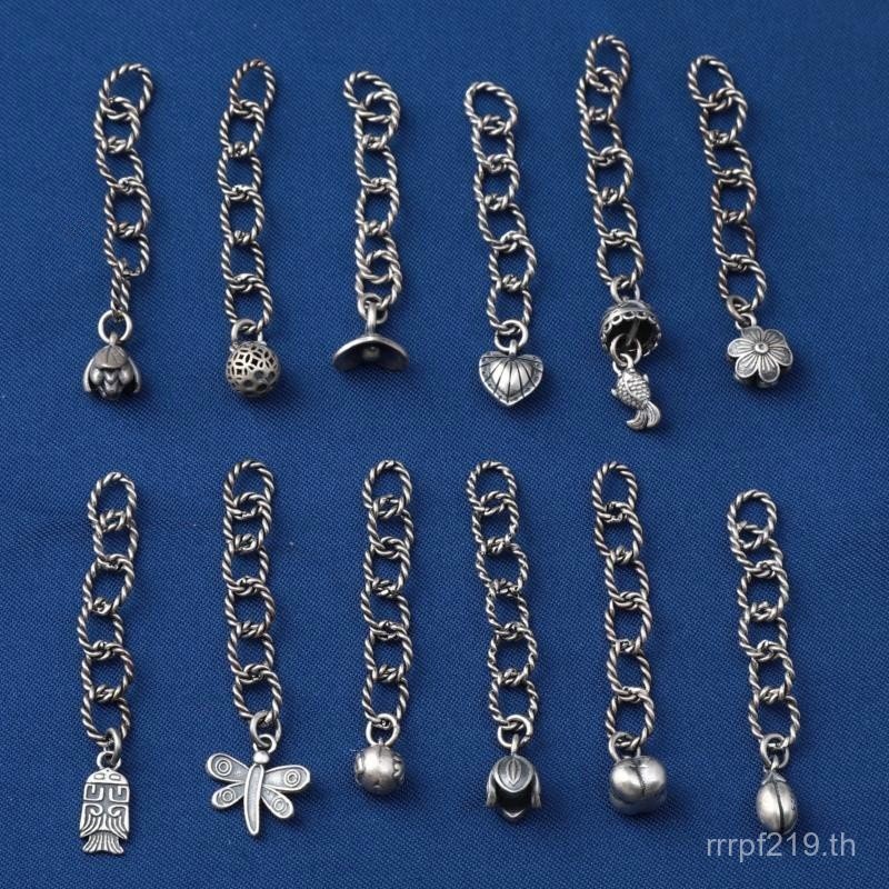 โซ่เงินสเตอร์ลิง S925 แบบครึ่งตัดหางโซ่ปลาขนาดเล็กสำหรับงานทำด้วยตนเอง DIY 52YH