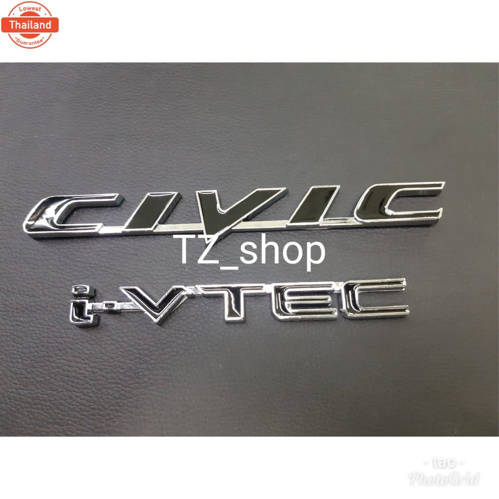 โลโก้ civic ivtec สีดำขอเงิน