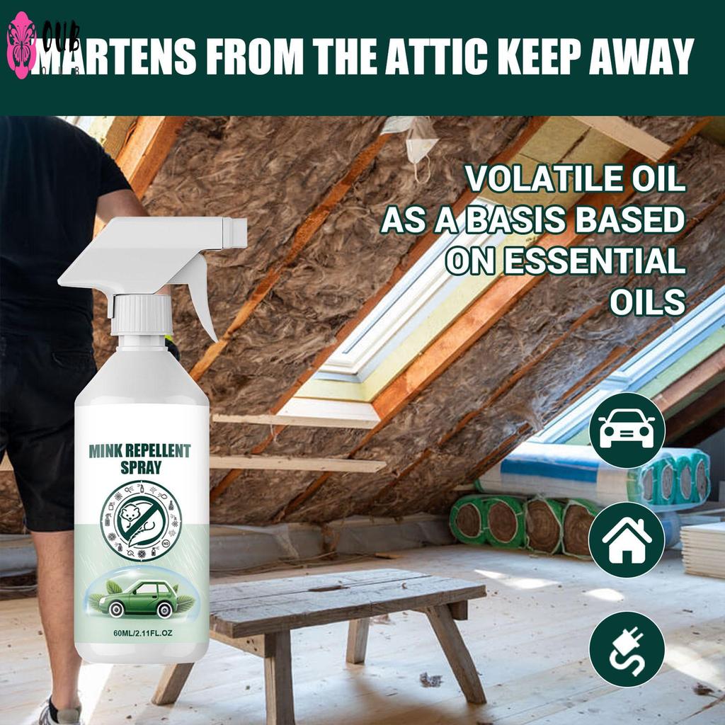 ช่องเครื่องยนต์รถยนต์ Ermine Repellent สเปรย์สูตรพืชธรรมชาติบริสุทธิ์สําหรับห้องครัวห้องนอนในร่ม