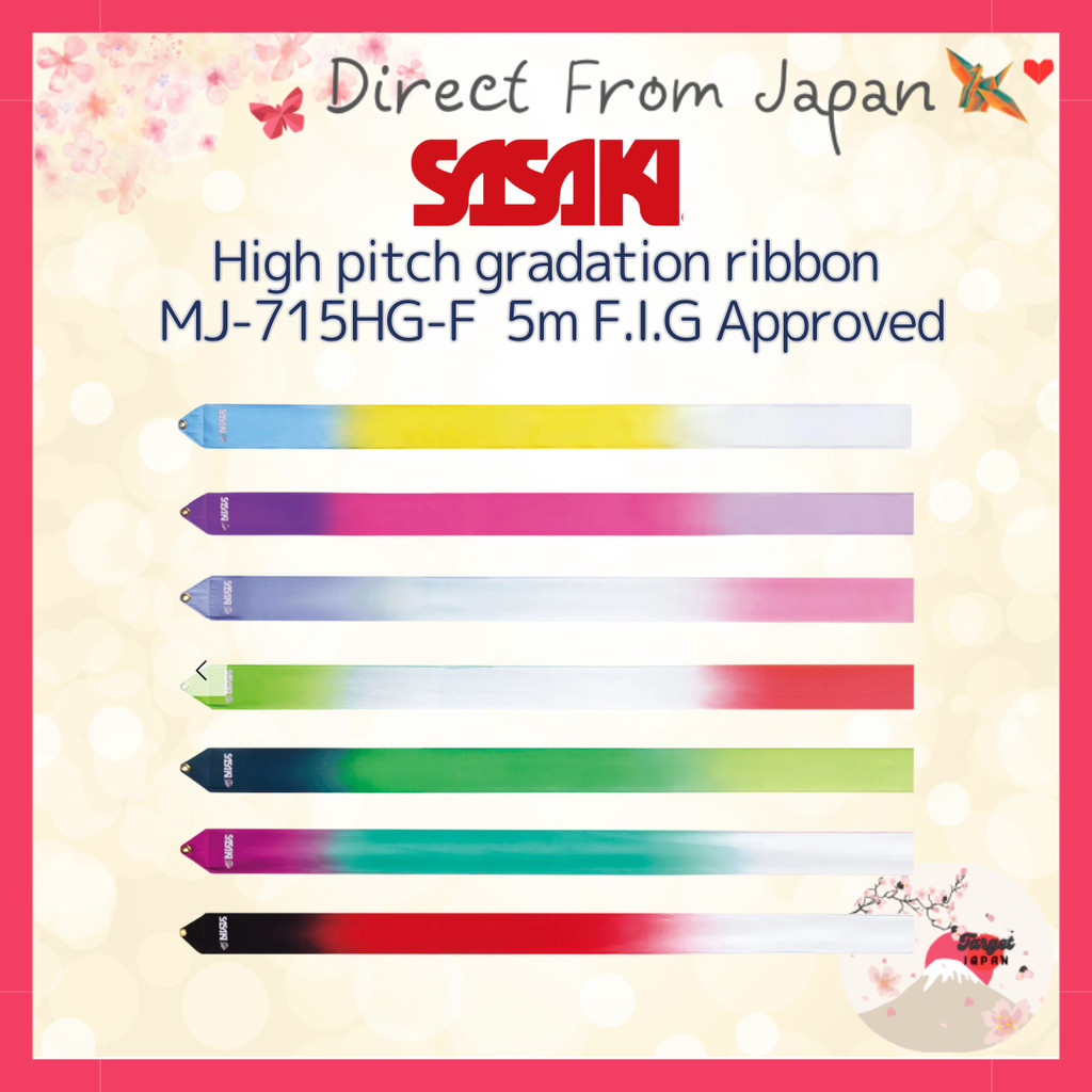 SASAKI Rhythmic Gymnastics Ribbon 5m High Pitch gradation FIG approved MJ-715HG-F