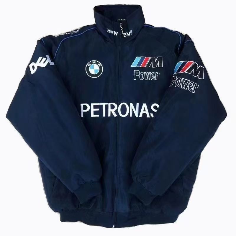 WRC off-road rally jacket, college style, M POWER, M2, M4, retro racing embroidery wear-resistant ba