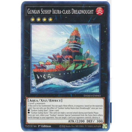 [การ์ด Yugioh TCG] Gunkan Suship Ikura-class Dominz - DAMA-EN043 - Common 1st Edition