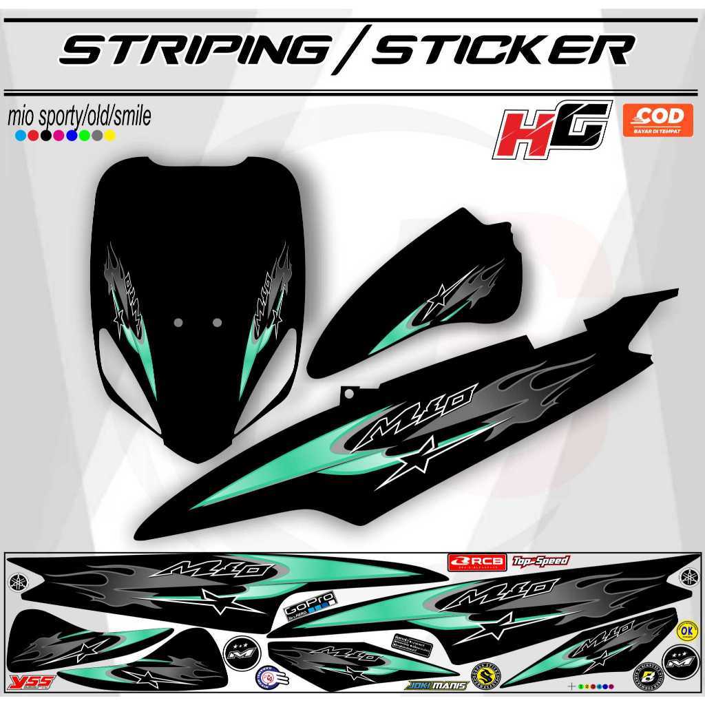 POLET STRIPING STICKER VARIATION MOTIP LIKE NEWS BET SELLER ใหม่ล่าสุด YAMAHA MIO SPORTY OLD/SMILE S