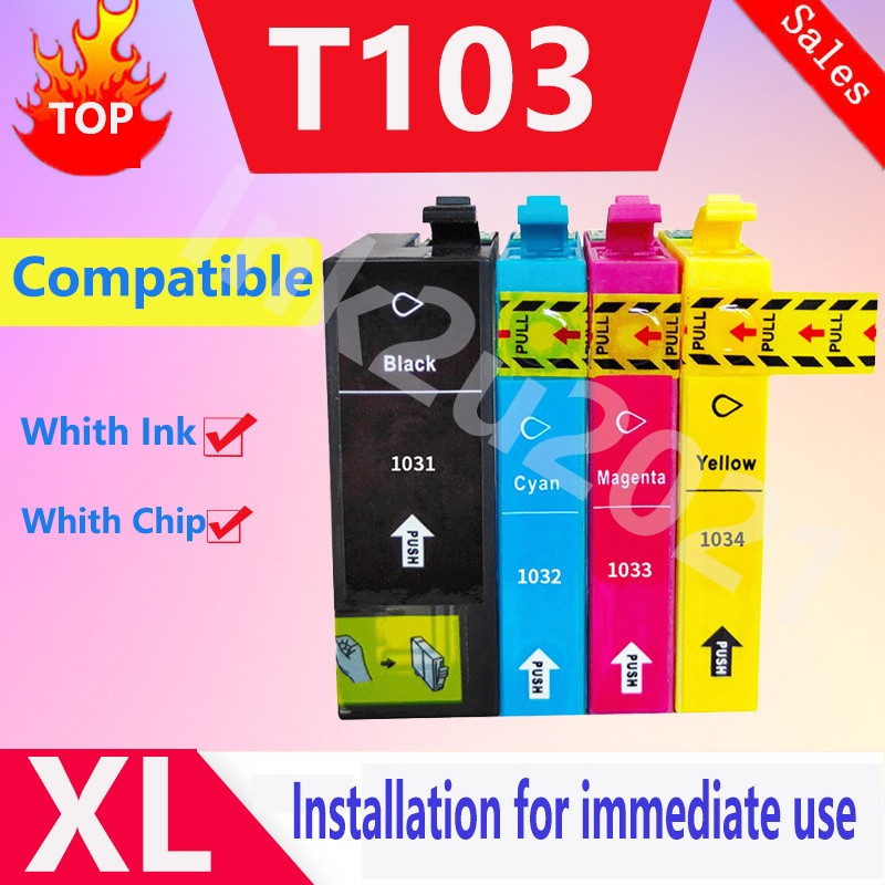 ตลับหมึก Epson 103 ที่รองรับสําหรับ T140W / TX550W / TX600FW / TX610FW / TX510FN / TX515FN / T1110