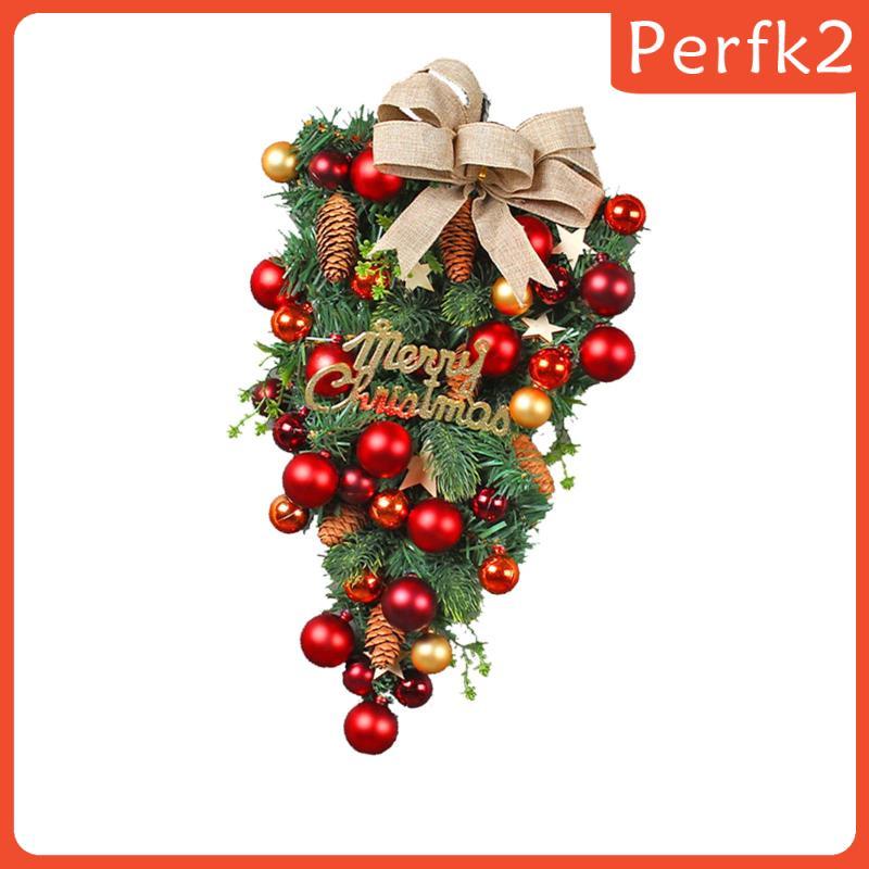 [Perfk2] ประดิษฐ์คริสต์มาส Teardrop Swag พวงหรีดประตูผนังประตูประดิษฐ์ Swag สําหรับวันหยุด Farmhouse