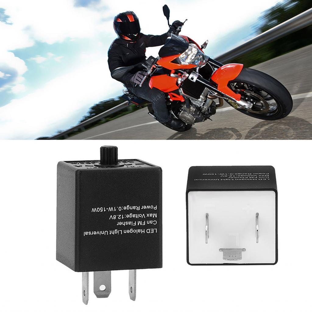 topfree-TH LED Flasher Relay ไฟเลี้ยวแบบปรับได้ ไฟเลี้ยว 12V สำหรับรถยนต์ รถจักรยานยนต์