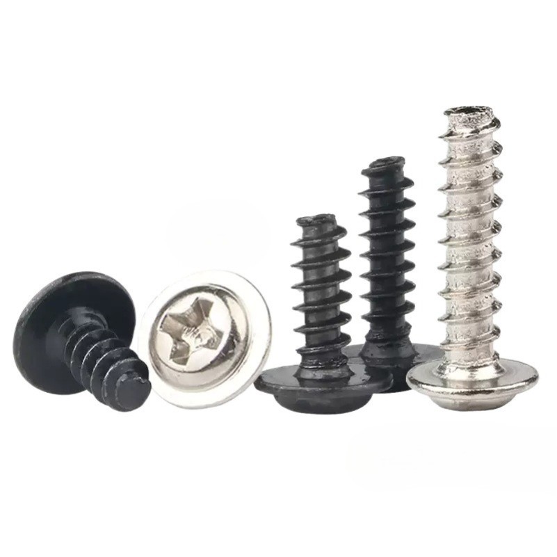 แพน สกรูเกลียวปล่อย  หัวแพน แฉก/ชุบนิกเกิล / ดำ（หางแบน） น็อต สกรู หัวร่ม หัวกระทะ แฉก T+  เกลียวปล่อย M1.4-M4 * L3-20mm CQ-MB-1 - รูปที่ 5