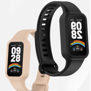 สายรัดซิลิโคนอ่อน for Xiaomi Smart Band 9 Active / Redmi Band 3 สร้อยข้อมือวงปรับได้โดยไม่มีฟิล์มปกป้องกันกระแทกหน้าจอ