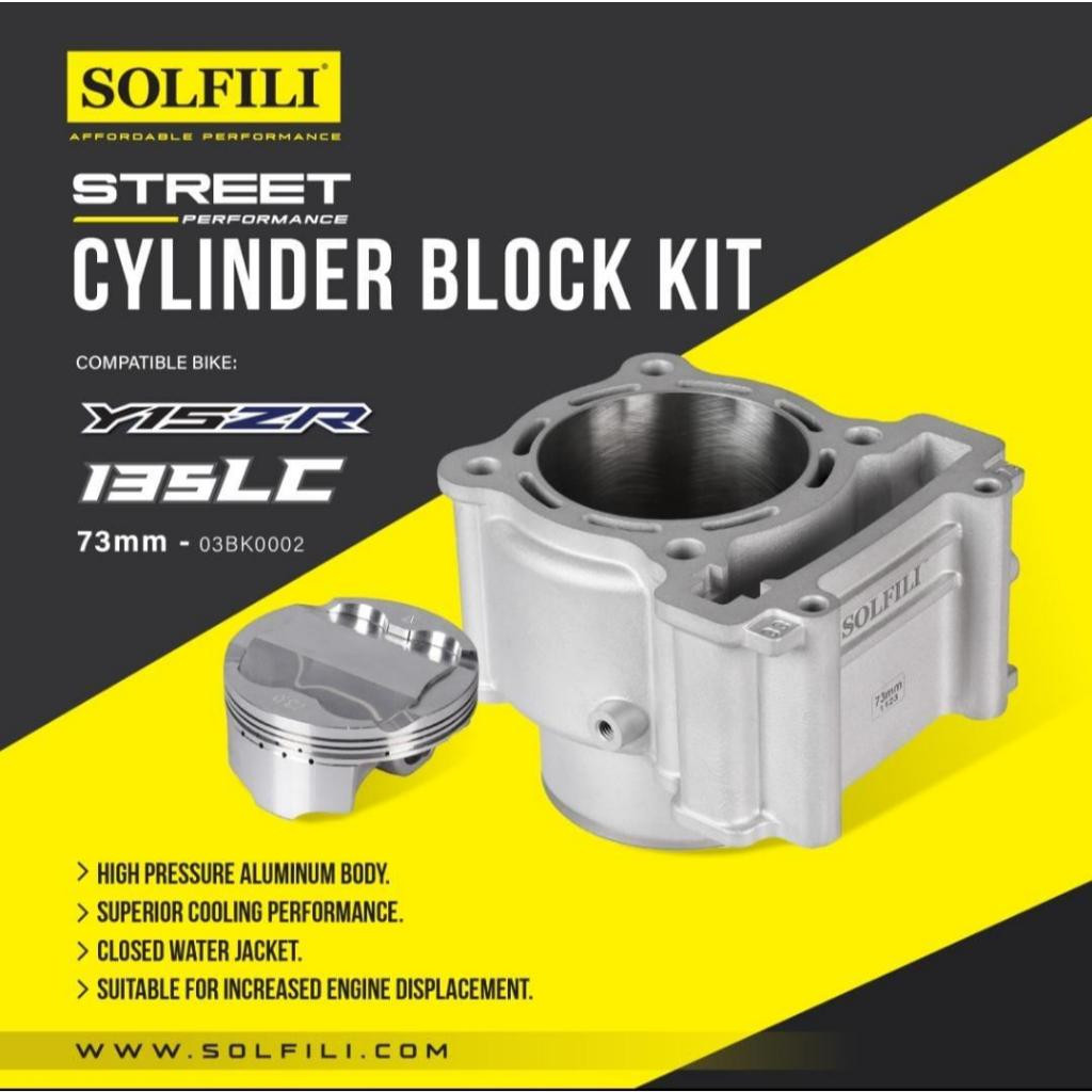 BLOCK RACING SOLFILI 135LC Y15 Y16 NVX R15 MT15 65MM 73MM 73+8MM