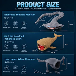 โมเดลของเล่น action figure Sea Monster ของเล่นสัตว์ทะเล PVC ดีเทลลายผิวชัด เหมาะกับคอลเลกชัน ตู้โชว์ และของขวัญ