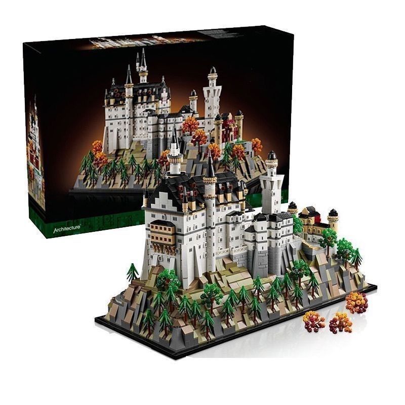 เข้ากันได้กับ Lego Middle School Century Building Series 21063 ปราสาท Neuschwanstetein Landmark Boy 