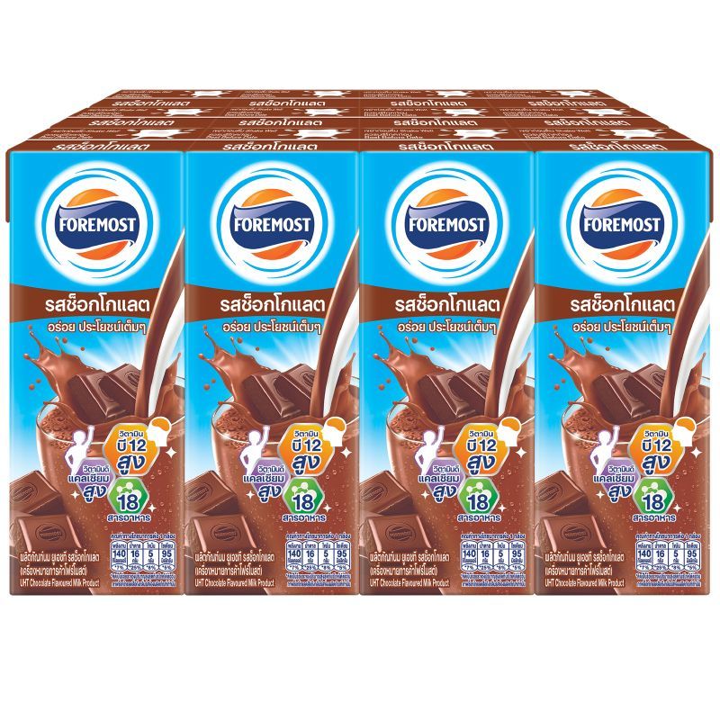 โฟร์โมสต์นมยูเอชทีรสช็อคโกแลต 165มล. แพค 12 Foremost UHT Milk Chocolate 165ml. Pack 12 [หมายเลขบาร์โค้ด 8850188900324 ]