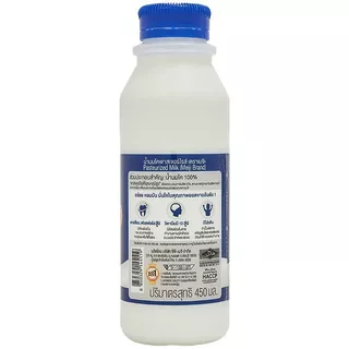 เมจินมสดรสจืดขวด 450ซีซี Meiji Pasteurized Milk Plain 450cc. [หมายเลขบาร์โค้ด 8850329145119 ]
