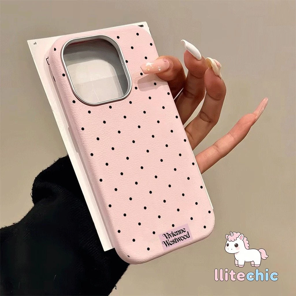 เคสไอโฟน 11 สำหรับ iPhone 17 16 14 15 12 13 Pro Max 16 15 7 8 14 Plus X XR XS ปกหนังลายจุดสีสันสดใสน่ารัก
