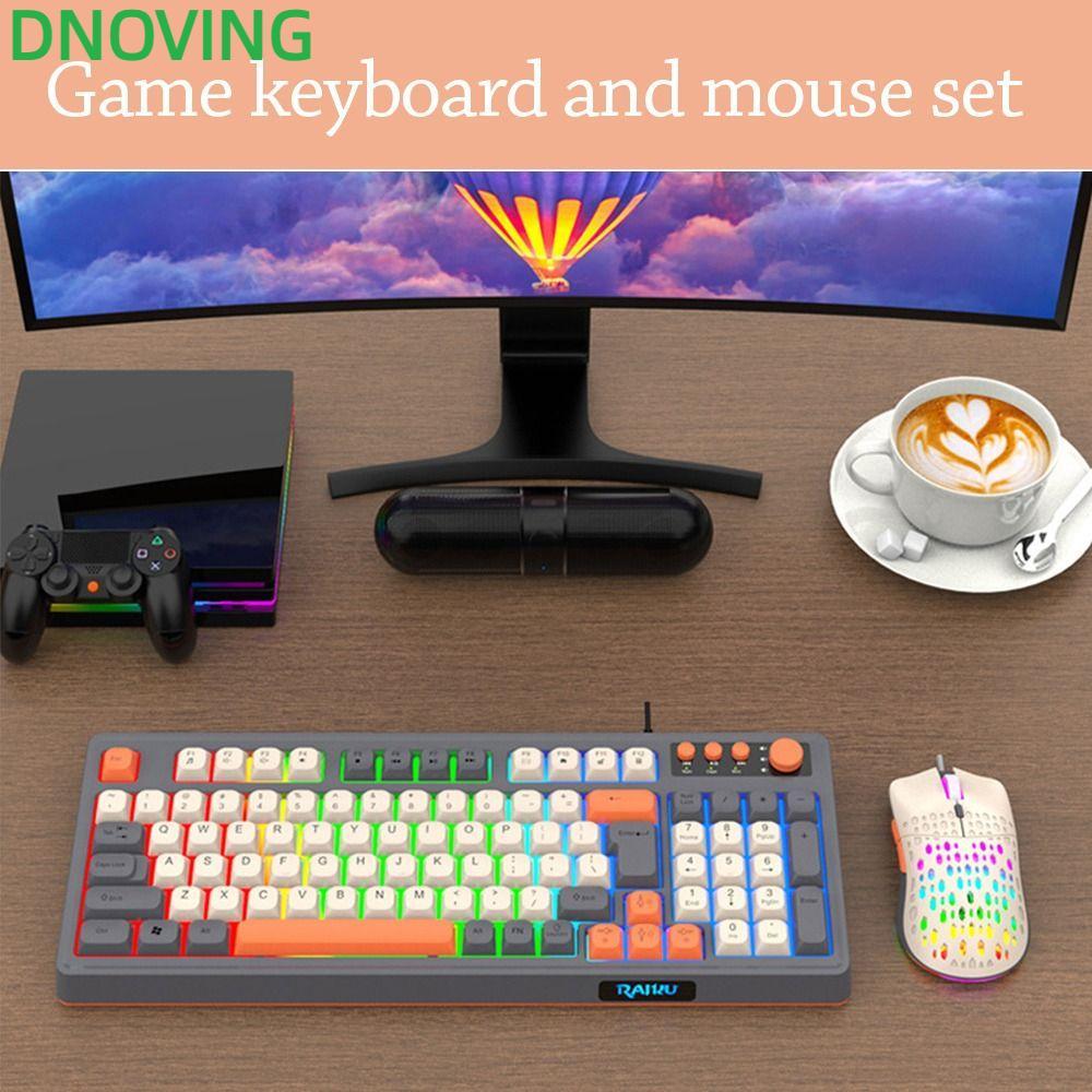 DNOVING คีย์บอร์ดเมาส์ชุด,แสง 98 Key Layout RAID T98 คีย์บอร์ด,การเชื่อมต่อ USB Backlight Luminous O