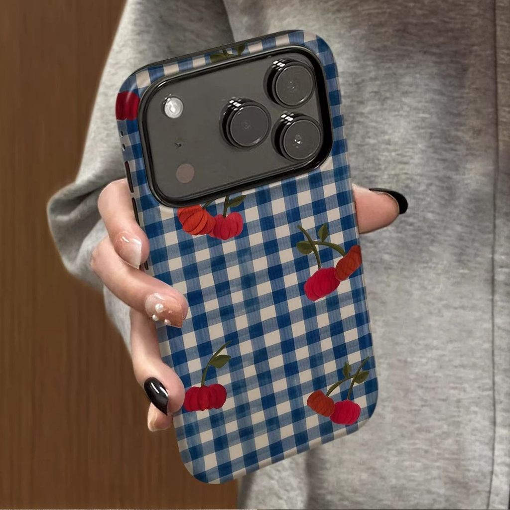 เคสโทรศัพท์เหมาะสําหรับiPhone 7 8 X XS XR XSMAX 11 12 13 14 15 16 17 Pro max Plus Air Retroลายสก๊อตฟักทองเชอร์รี่Shock-Resistant Shock-Resistantป้องกันกรณีรวมทุกอย่างกรณีMWNL