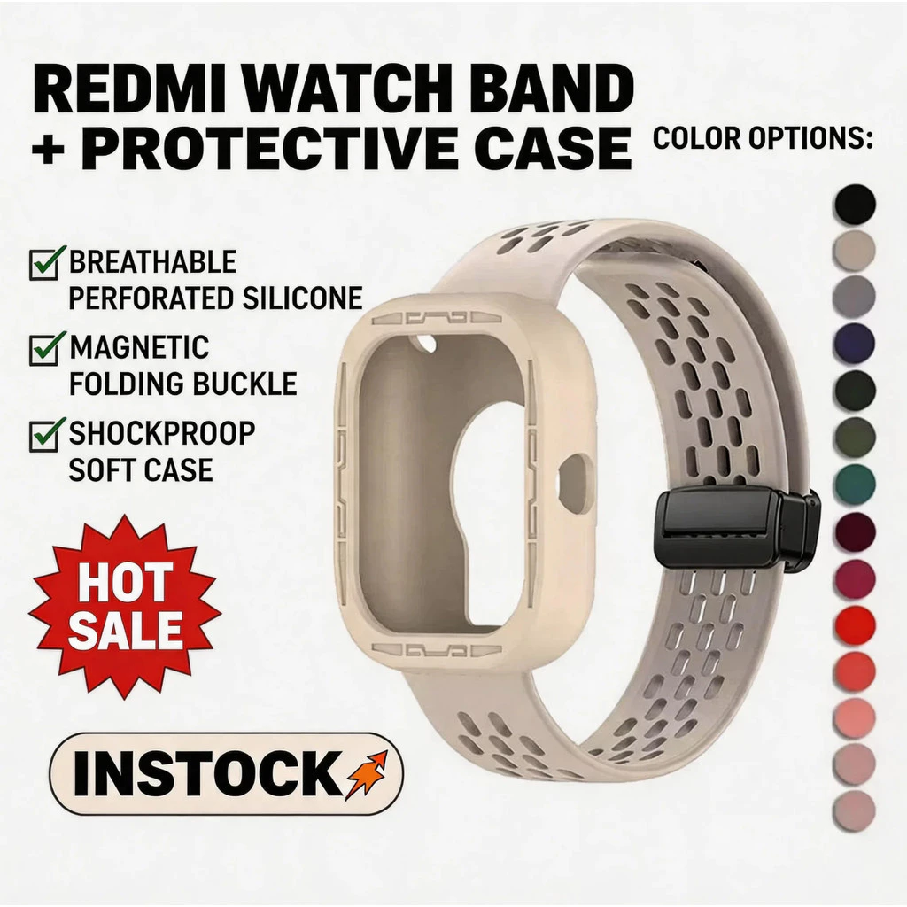 for Redmi Watch 6 5 4 หลุมซิลิโคนระบายอากาศพับสายแม่เหล็ก Redmi 5 Acute 5 Lite กีฬาสมาร์ทสายรัด for Smartwatch strap