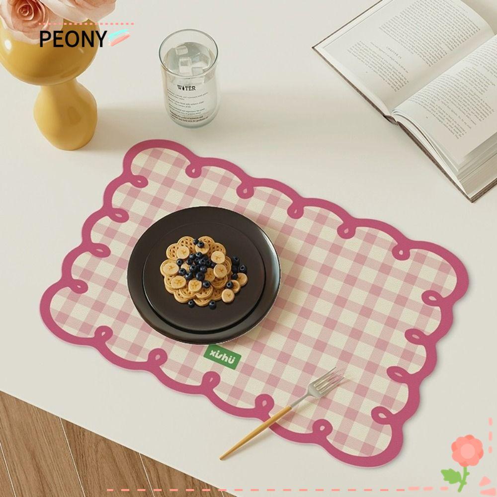 PEONYPAVILION Placemats, ฉนวนกันความร้อน Water-Absorbing Table Mat, Oil-Absorbing Dopamine Anti-slip Coaster อุปกรณ์ตกแต่งโต๊ะ