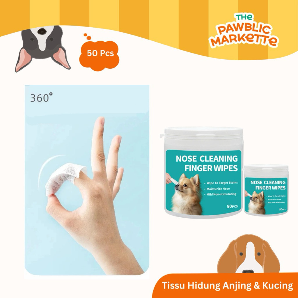 PAWBLIC Pet Finger Nose Tissue | One Wipe Clean Nose 50 ชิ้น / WIPES น้ํายาล้างจมูกแมว