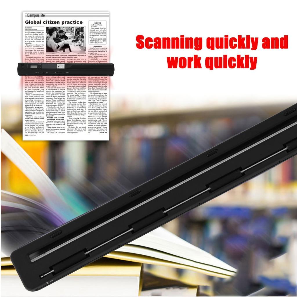 Alwaysonline Portable Scanner USB 2.0 Photo สําหรับเอกสารรูปภาพหน้าข้อความใบเสร็จรับเงินมือถือ JPG/P